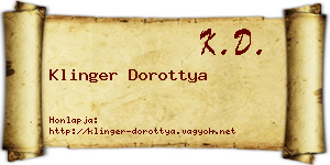 Klinger Dorottya névjegykártya